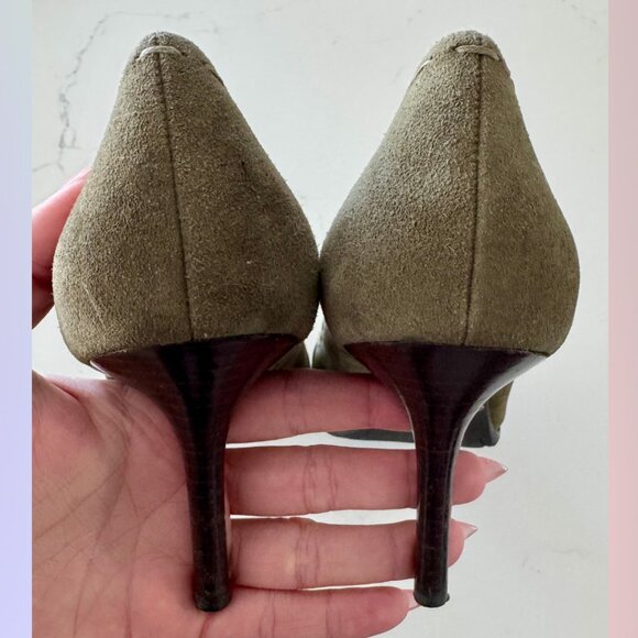 Coach Suede Heels – Moss Green, Size 7.5 - Picture 6 of 7